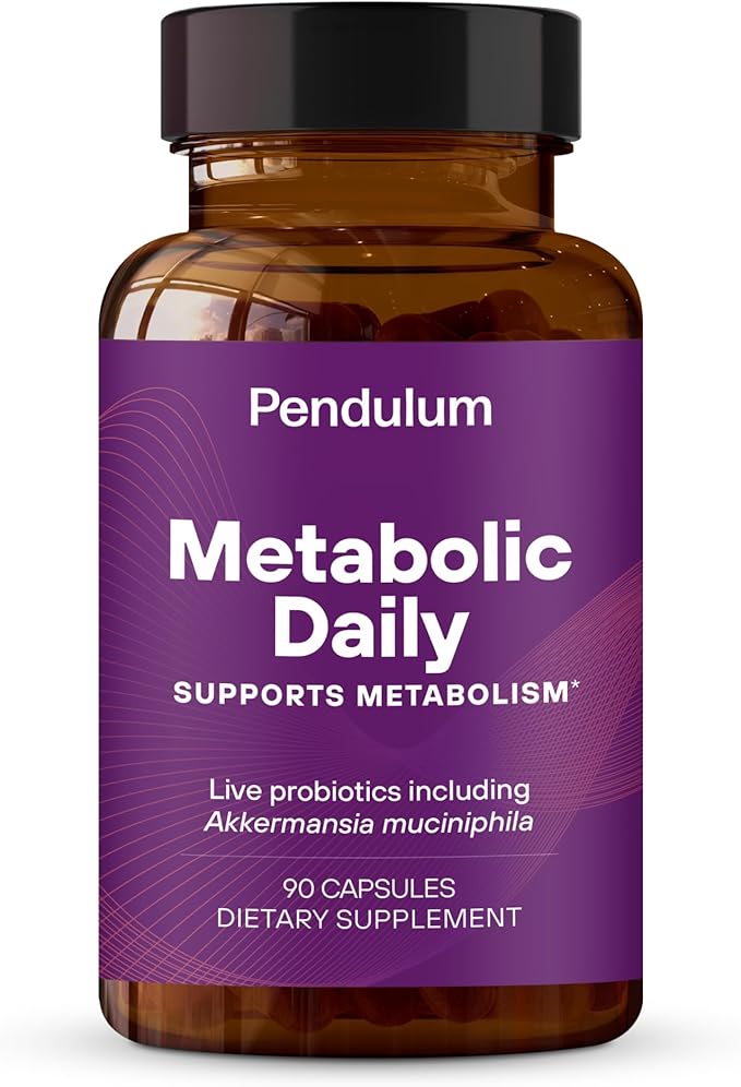 Pendulum Metabolic Daily - Multi-Strain Probiotic with Akkermansia muciniphila to Support Metabolism and Sustain Energy Levels - for Women and Men - 90 Capsules (1 Pack)-SeraviaPure