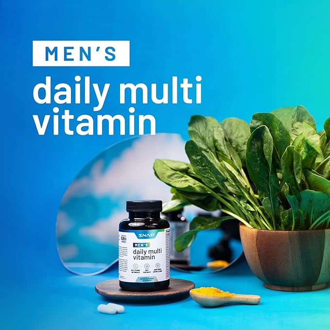 Snap Supplements Men's Multivitamins - Daily Vitamins & Minerals for Men - Vitamin D, B12, Zinc, Herbs & Vitamin C for Energy & Immune Support, Multivitamin for Men, 60 Capsules-SeraviaPure
