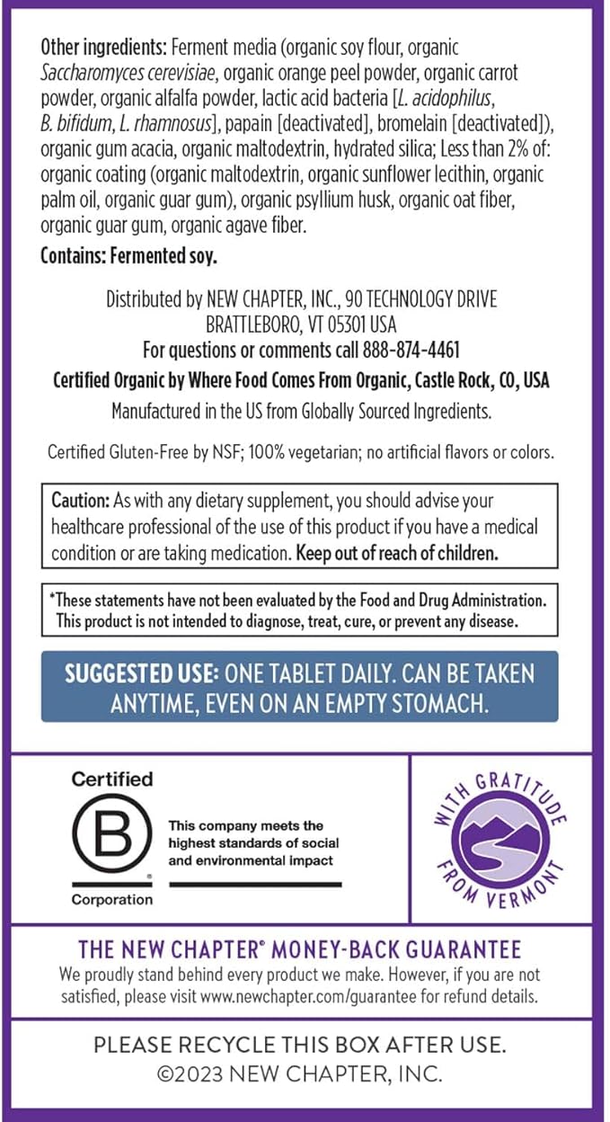 New Chapter Men's Multivitamin 50 Plus for Brain, Heart, Digestive, Prostate & Immune Support with 20+ Nutrients + Astaxanthin - Every Man's One Daily 55+, Gentle on The Stomach - 72 ct-SeraviaPure