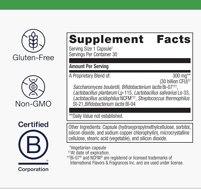Metagenics UltraFlora Spectrum - Shelf-Stable Probiotic for Gut & Digestive Wellness, Healthy Microbiome & Flora Support* - Non-GMO & Gluten-Free - 1-Month Supply - 30 Capsules
