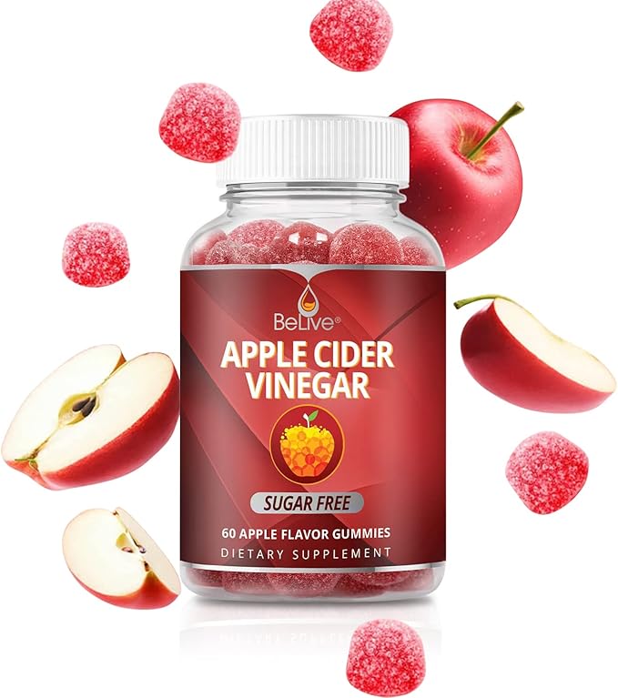 BeLive Apple Cider Vinegar Sugar Free Gummies – Great for Digestion & Healthy Diet - Gluten Free, No Glucose Syrup, ACV Gummies Alternative to Capsules & Drink (120 Ct) – 2 Pack-SeraviaPure
