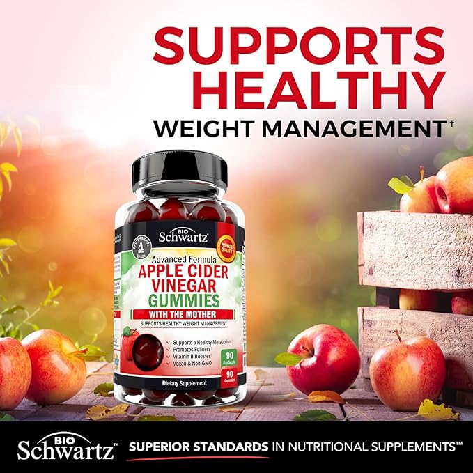 Apple Cider Vinegar Gummies for Weight Loss - ACV Gummies with The Mother for Women & Men - Energy Boost Bloat Digestive & Immune Support - Vitamin B12 B6 B 9 Folic Acid - Vegan Detox Cleanse -90Ct-SeraviaPure