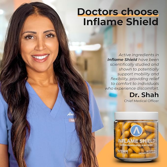 Inflame Shield | Turmeric Supplement for Inflammation Support with Ginger, Bioperine, & Bromelain | Advanced Formula for Joint Support | 60 Capsules for Men and Women-SeraviaPure