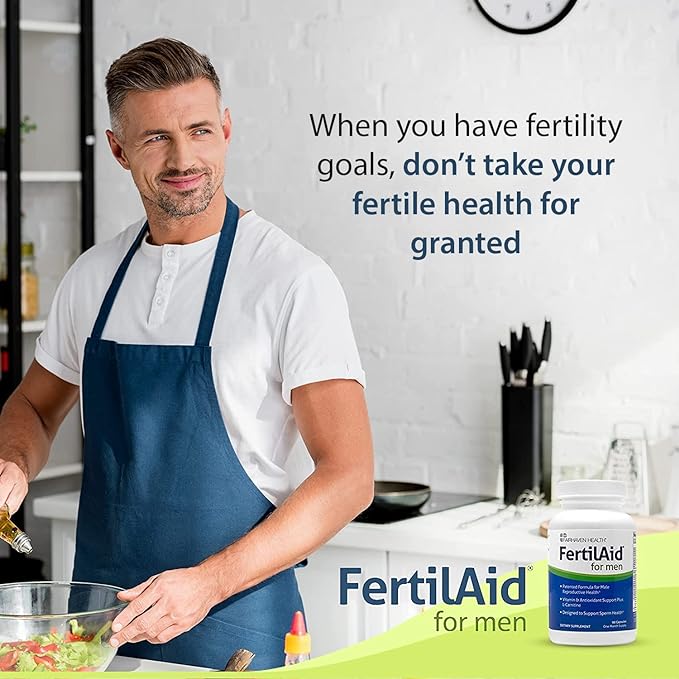 Fairhaven Health 3 Month Supply FertilAid for Men Prenatal Male Fertility Supplement | Count and Motility Support Pre Conception for Him | Fertility Support Includes, Zinc, and Folate | 90 Capsules-SeraviaPure