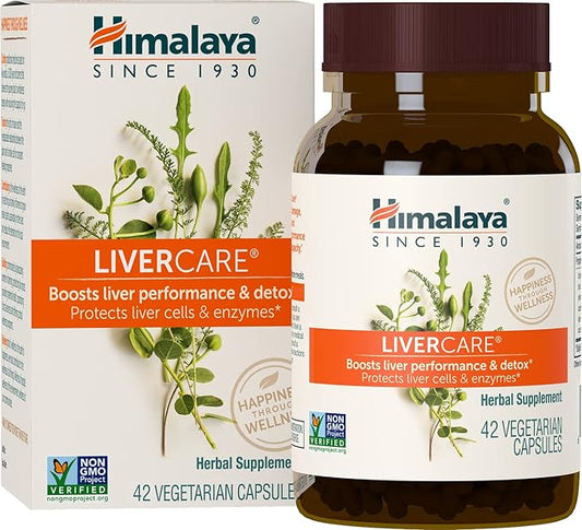 Himalaya LiverCare, Liver Cleanse and Detox, Herbal Supplement for Liver Support, Enhances The Detoxification Process, Liver Cleanse Formula, 375 mg, 42 Capsules, 3 Week Supply
