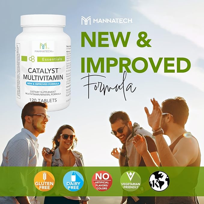 Mannatech Catalyst Multivitamin 120 Tablets, Maximize Your Multivitamin. Provides Antioxidants Vitamin A, Vitamin C, and Vitamin E, Now with Ashwagandha to Support You Physically and Emotionally-SeraviaPure