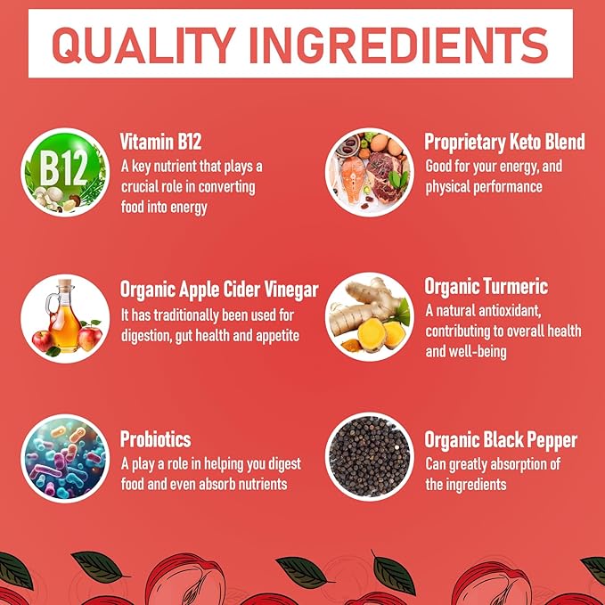 Apple Cider Vinegar Gummies, Max Strength 2000mg ACV Gummies with Probiotics, B12 and Keto, for Digestion, Metabolism, Gut & Immune Health, Gelatin-Free, Vegan & Non-GMO, 180 Gummies-SeraviaPure
