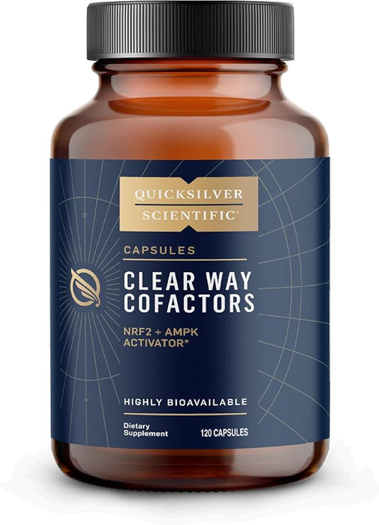 Quicksilver Scientific Clear Way Cofactors - Body Detox Cleanse Support with Vitamin B1, Dandelion Extract, Quercetin & Nattokinase Enzyme - Antioxidant Cleanse to Support Gut Health (120 Capsules)-SeraviaPure
