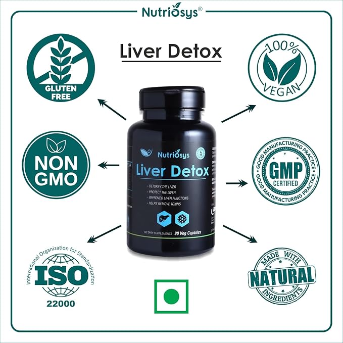 Liver Detox 90 Veggie Capsules, Dietary Supplement for Healthy System, Vitamin Capsules for Men, Women and Adults, Multivitamins Capsules, Vitamin Supplements.-SeraviaPure