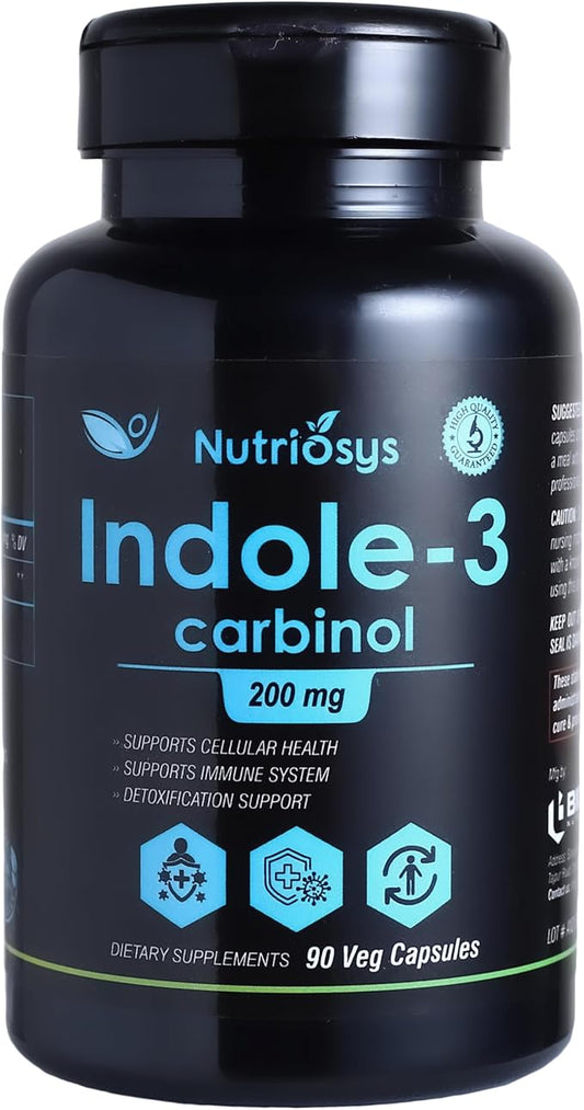 Indol-3 Carbinol 200mg 90 Veggie Capsules, Dietary Supplement for Healthy System, Vitamin Capsules for Men, Women and Adults, Multivitamins Capsules, Vitamin Supplements.-SeraviaPure