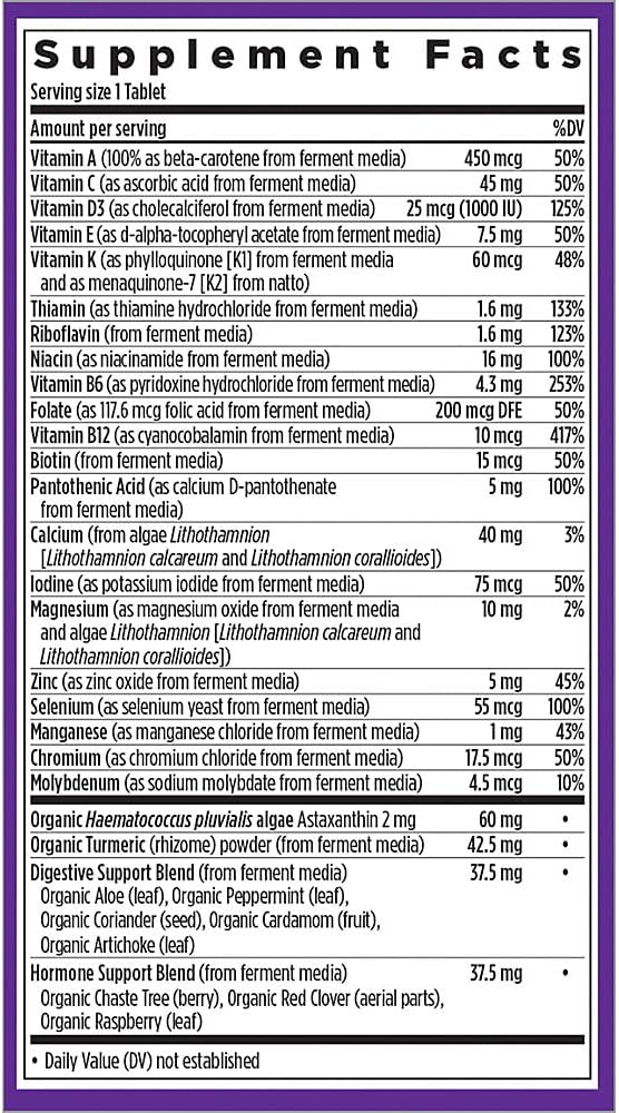 New Chapter Women's Multivitamin 50 Plus for Cellular Energy, Heart & Immune Support with 20+ Nutrients + Astaxanthin - Every Woman's One Daily 55+, Gentle on The Stomach, 48 Count-SeraviaPure