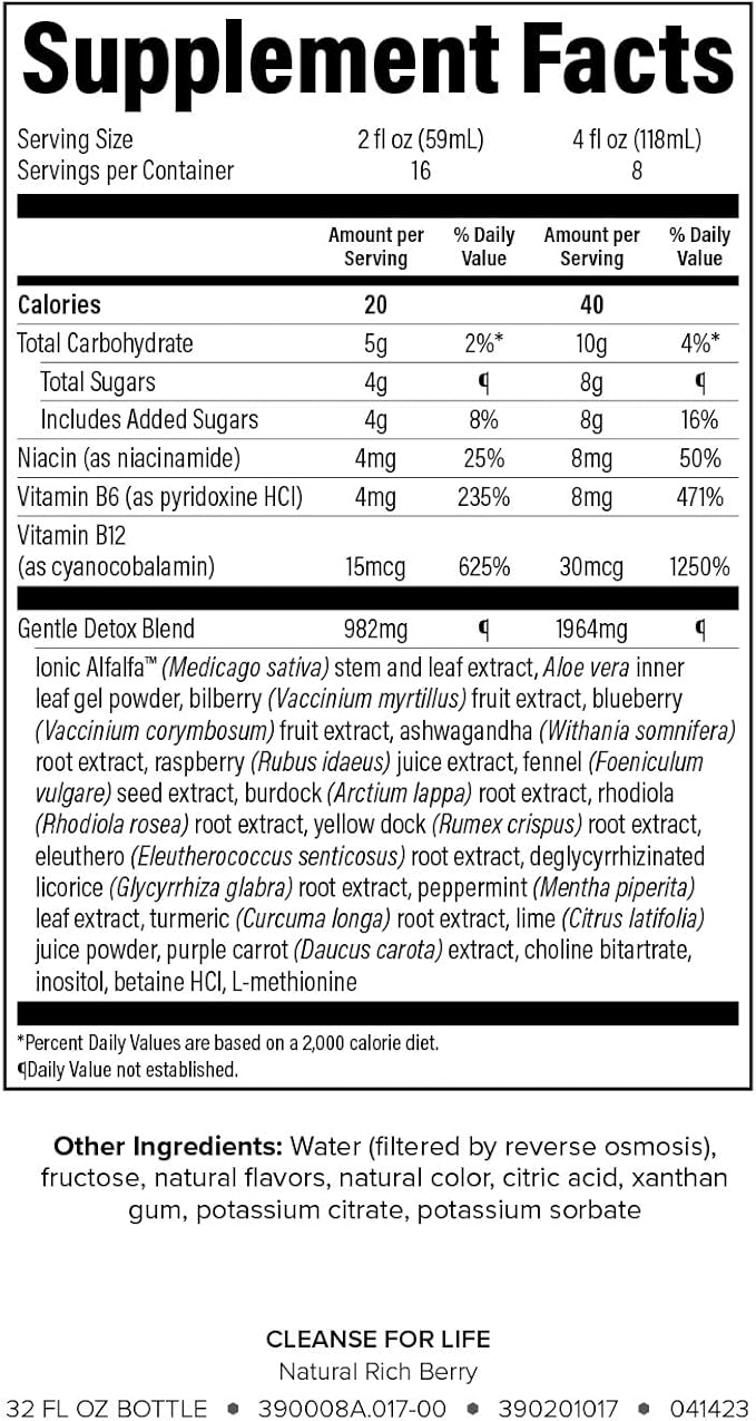 Isagenix Cleanse for Life - Detox Cleanse Drink with Vitamin B12, Niacin and Vitamin B6 for Overall Wellness - 32-Ounce Bottle (Natural Rich Berry Flavor), Packaging May Vary-SeraviaPure