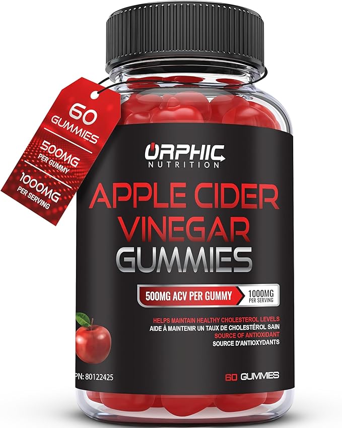 Apple Cider Vinegar Gummies - 1000mg - Formulated to Support Normal Energy Levels & Gut Health - Supports Digestion, Detox & Cleansing - ACV Gummies W/VIT B12, Beetroot (60 Gummies)-SeraviaPure