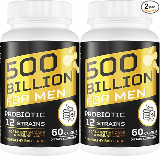 Probiotics for Men, 500 Billion CFU 12 Strains Mens Probiotic with Turmeric Cranberry & Goji, Gut Health for Men, Probiotics for Men Digestive Health, Bloating, Immune & Overall Health, 60-Day Supply-SeraviaPure