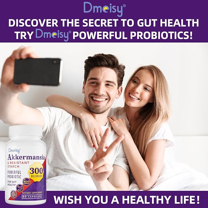 GLP-1 Supplement - 300 Billion AFU Akkermansia Muciniphila, Akkermansia Probiotic for Women & Men, for Boost GLP-1, Digestive, Gut, Immunity, Enhances Gut Lining Function & Intestinal Walls, 60 Count-SeraviaPure
