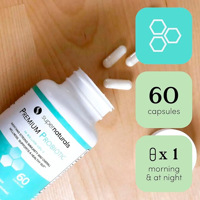 Premium Probiotics, 40 Billion CFU Probiotics for Digestive Health, Made with MAKTrek Bipass Technology, Women & Mens Probiotics for Gut Health, 60 Probiotic Capsules-SeraviaPure