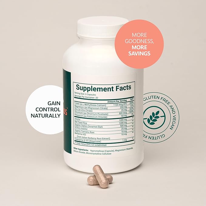 Inositol Plus Supplement for Women | Ovarian Health, Hormone Balance, Fertility, Ovulation | 40:1 Myo-Inositol D-Chiro & 12 Ingredients | Developed by Medical Doctor | 120 Capsules-SeraviaPure