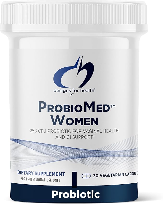 Designs for Health ProbioMed Women - Vaginal Probiotics to Support pH Balance, Vaginal Comfort, Immune Health & Gut Health for Women - Dairy-Free Probiotic (30 Capsules)-SeraviaPure