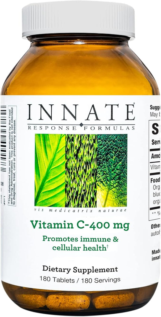 INNATE Response Formulas Vitamin C-400 mg - Antioxidant Vitamin C Supplement - Promotes Immune and Cellular Health - Vegan, Kosher, and Non-GMO - 180 tablets (180 Servings)-SeraviaPure