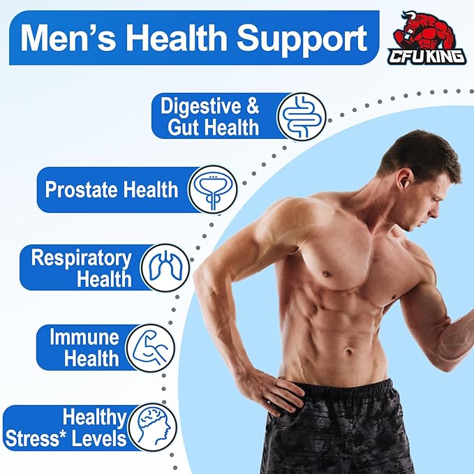 Probiotics for Men, 500 Billion CFU & 12 Strains Mens Probiotic, Men Probiotics with Turmeric, Cranberry, Goji, Gut Health for Men, Probiotics for Men Digestive Health, Immune Bloating, 120-Day Supply-SeraviaPure