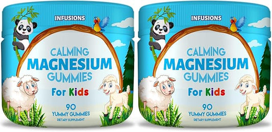 Infusions Calm Magnesium Gummies for Kids 90 Count - Soft and Delicious Healthy Muscle Bone & Energy Support Vegan Friendly & Non-GMO (2)-SeraviaPure