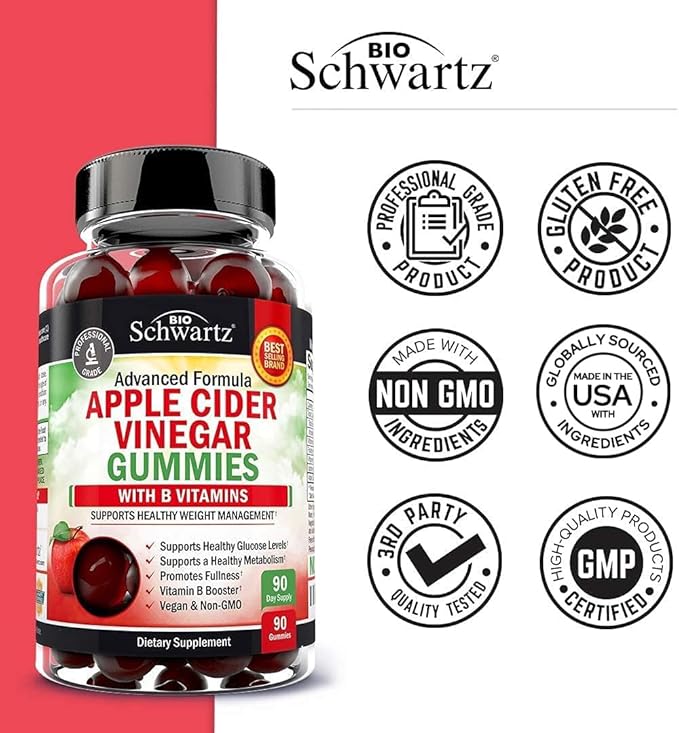 Apple Cider Vinegar Gummies for Weight Loss - ACV Gummies with The Mother for Women & Men - Energy Boost Bloat Digestive & Immune Support - Vitamin B12 B6 B 9 Folic Acid - Vegan Detox Cleanse -90Ct-SeraviaPure