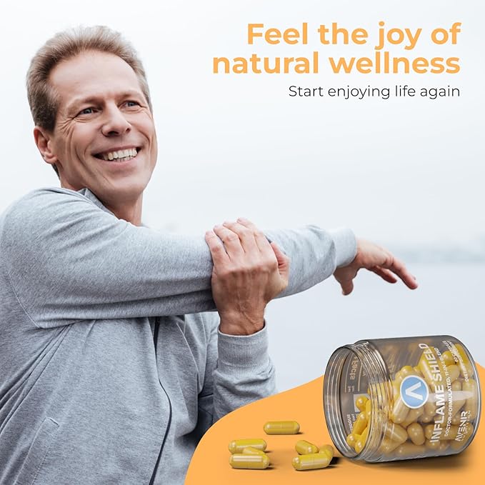 Inflame Shield | Turmeric Supplement for Inflammation Support with Ginger, Bioperine, & Bromelain | Advanced Formula for Joint Support | 60 Capsules for Men and Women-SeraviaPure