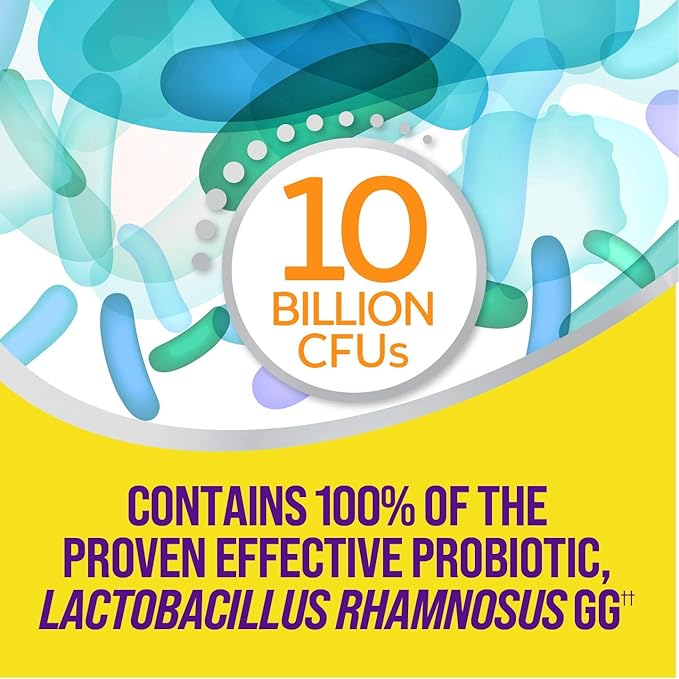 Culturelle Digestive Health Daily Probiotic Chewables, Probiotic for Men and Women, Most Clinically Studied Probiotic Strain, 10 Billion CFUs, Supports Occasional Diarrhea, Gas & Bloating, 24 Count-SeraviaPure