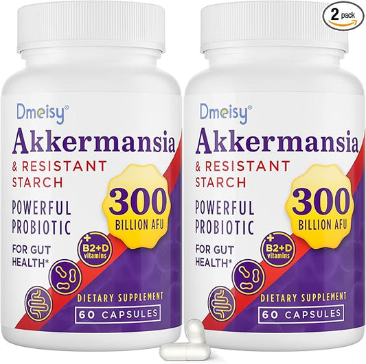 GLP-1 Supplement - 300 Billion AFU Akkermansia Muciniphila, Akkermansia Probiotic for Women & Men, for Boost GLP-1, Digestive, Gut, Immunity, Enhances Gut Lining Function & Intestinal Walls, 120 Count-SeraviaPure