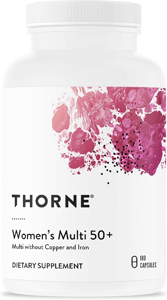 THORNE Women's Multi 50+ - Daily Multivitamin Without Iron and Copper for Women - Comprehensive, Foundational Support - Bone and Immune System Health - Gluten-Free - 180 Capsules - 30 Servings-SeraviaPure
