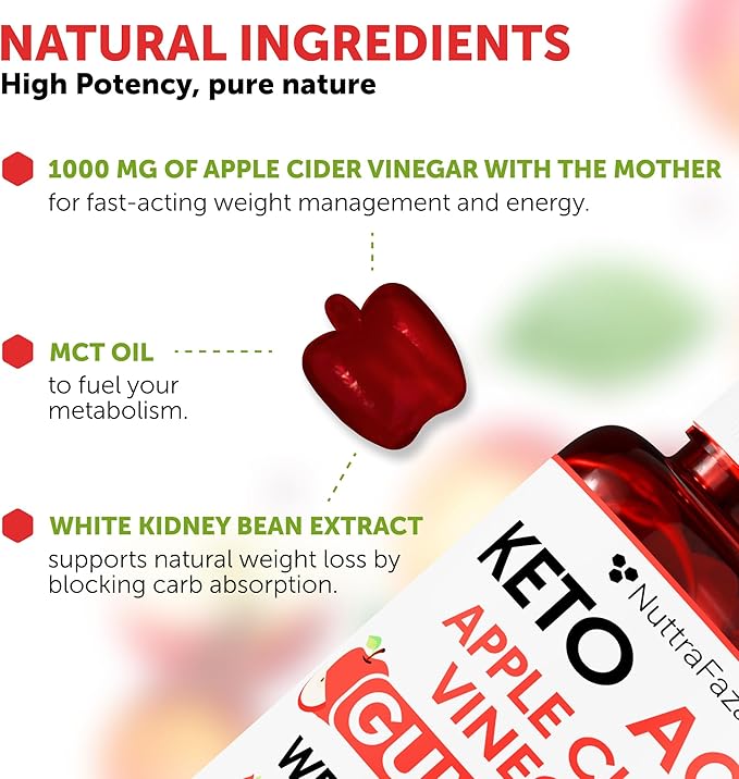 Keto ACV Gummies Advanced Weight Loss - ACV Keto Gummies for Weight Loss for Women and Men - Keto Gummies Supplement - Detox & Cleanse, Digestion - Apple Cider Vinegar - 1 Pack-SeraviaPure