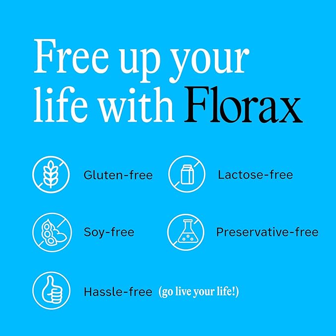 Florax - Liquid Probiotic - On-The-go Gut Support for Women, Men, and Children - Vegan, Gluten Free, Lactose Free, Soy Free and Preservative Free - Original Flavor - 5 Vials