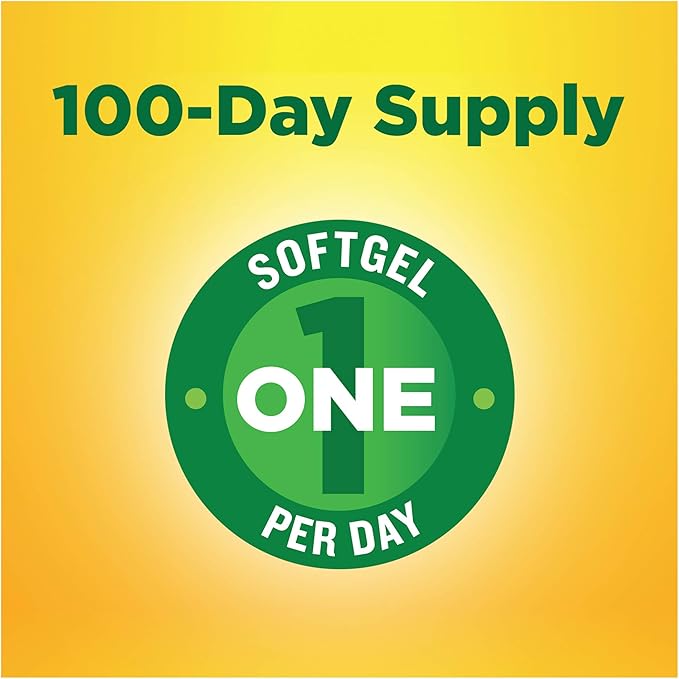 Nature Made CoQ10 200 mg, Dietary Supplement for Heart Health and Cellular Energy Production, 100 Softgels, 100 Day Supply-SeraviaPure
