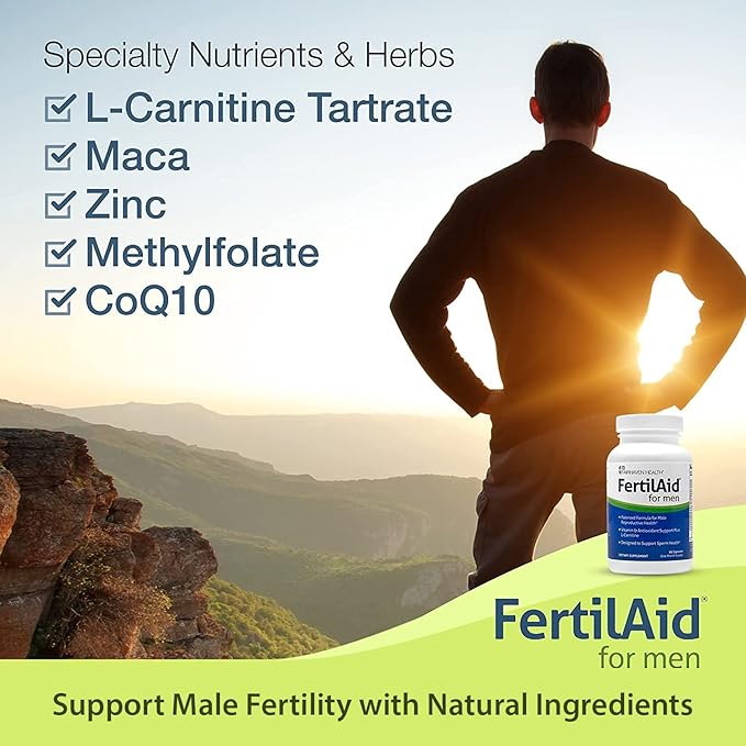 Fairhaven Health 3 Month Supply FertilAid for Men Prenatal Male Fertility Supplement | Count and Motility Support Pre Conception for Him | Fertility Support Includes, Zinc, and Folate | 90 Capsules-SeraviaPure