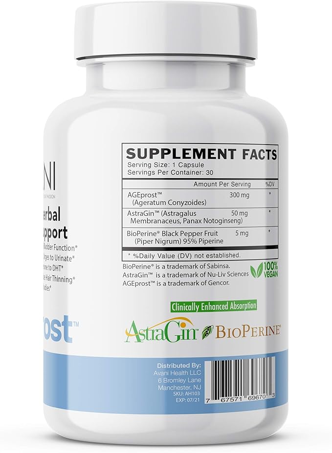'- Best Natural Herbal Prostate Health Support - Supplement for Men - Reduce Frequent Urination & Midnight Bathroom Trips - DHT Blocker Hair Loss Supplement-SeraviaPure