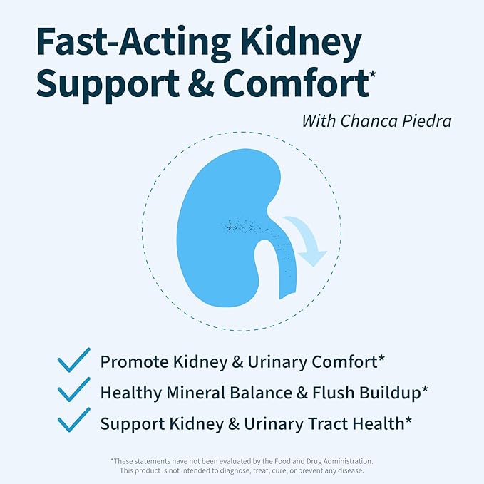 Natural Kidney Cleanse | Eliminate & Protect Against Kidney Stones | Flush Impurities & Clear System | Support Kidney Health & Function | Chanca Piedra, Celery Seed & More | 60 Capsules