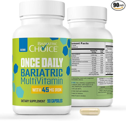 Bariatric Choice Once Daily Bariatric Multivitamin Capsule with 45 mg of Iron (90ct)-SeraviaPure