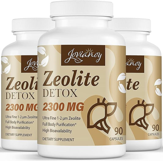 2300 MG Zeolite Detox Capsules, Organic Activated Charcoal, Bentonite Clay, 1-2 µm Clinoptilolite, Maximum Absorption, Gut Liver Detox Cleanse Full Body for Women Men, 270 Capsules-SeraviaPure