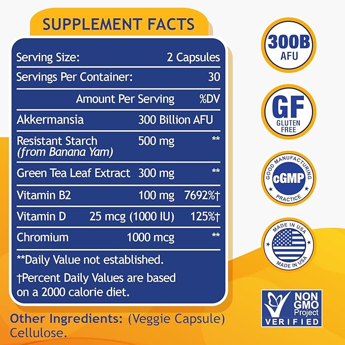 GLP-1 Supplement | 300 Billion AFU Akkermansia Muciniphila, Akkermansia Probiotic for Women Men, Akka Superbiotics for GLP-1 Production, Digestive, Gut, Immunity, Enhances Gut Lining Function, 4 Packs-SeraviaPure