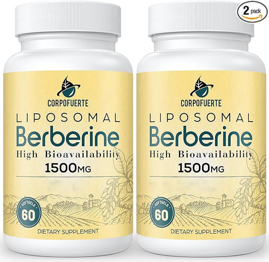 Liposomal Berberine HCl 1500 mg - Berberine Supplement for Women and Men (2 Pack)