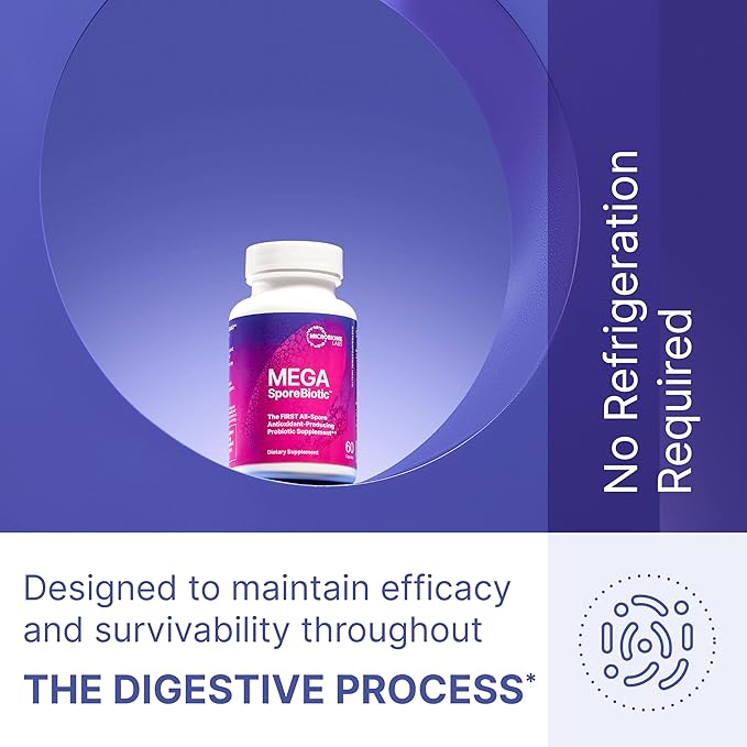 Microbiome Labs MegaSporeBiotic Probiotics for Women & Men - Spore Based Probiotics for Digestive Health - Shelf Stable & Travel-Friendly (180 Capsules)