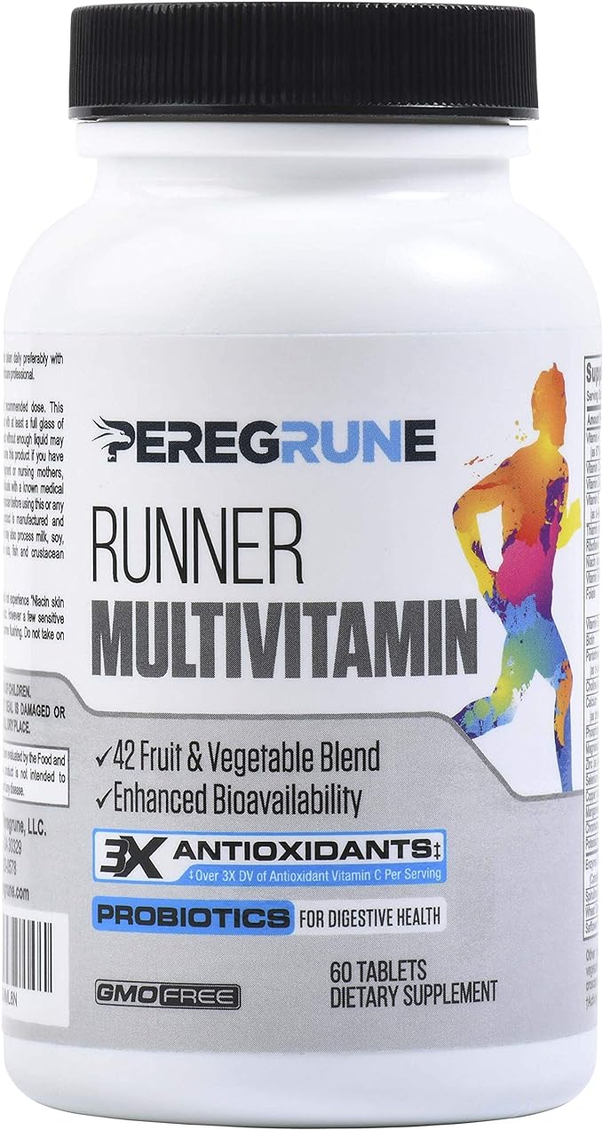 Runner Multivitamin – Engineered Vitamin with Antioxidants for Health/Running Recovery – Complete B Complex for Endurance, Energy – Probiotics, Whole Foods – Certified Running Supplements-SeraviaPure