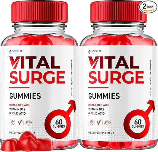 (2 Pack) Vital Surge Gummies, Vital Vita Surge Maximum Strength 1000MG Advanced Supplement Gummies, VitalSurge Mens Detox Supplement, Vitasurge Gomitas with Delicious Natural Ingredients (120 Gummies)-SeraviaPure