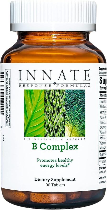 INNATE Response Formulas B Complex - B Vitamin Supplement - Supports Cellular Energy Production and Metabolism - Vegan, Kosher, Non-GMO Project Verified - Made Without 9 Food Allergens - 90 Tablets-SeraviaPure