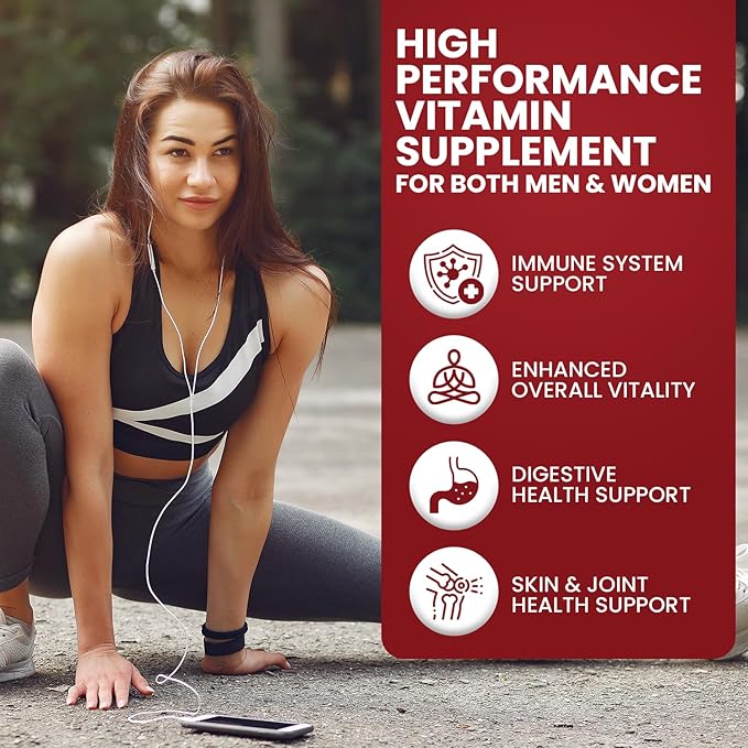 Tri-Core Essentials - 3 A Day Comprehensive Multivitamin Multimineral Complex with Probiotics, Prebiotics, Digestive Enzymes, Mushrooms, Adaptogens, and 45 Fruits and Vegetables - 180 Tablets-SeraviaPure