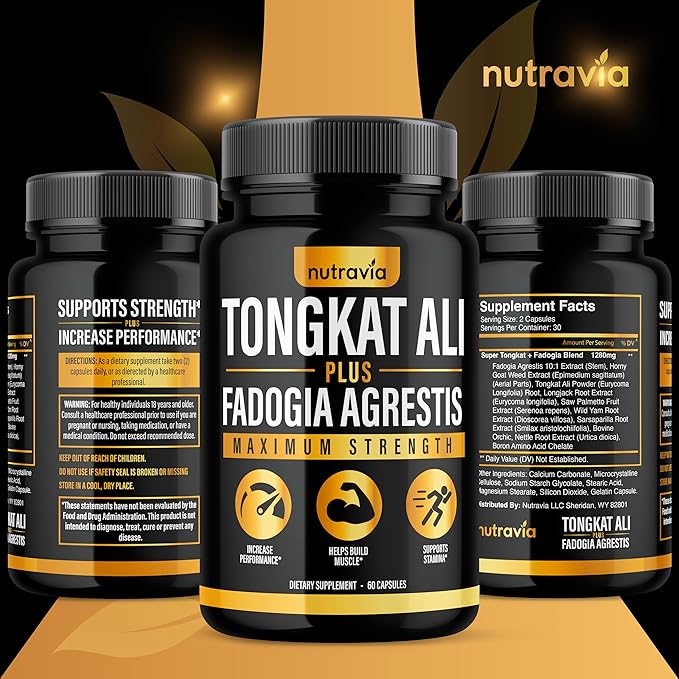 (2 Pack) Tongkat Ali Fadogia Agrestis for Men Supplement, Male Nitric Oxide Booster Longjack Tongkat Ali Extract Powder Vitamins Test Pump Flow Performance Blend Tongkat-Ali for Women (120 Capsules)-SeraviaPure