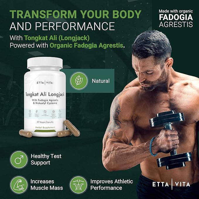 Hormone Doctor Recommended Test Support - Longjack Tongkat Ali & Fadogia Agrestis Supplement for Men & Womens Energy Support, Lean Muscle Growth & Recovery - NAC Liver Detox (Donovan McNabb Partner)-SeraviaPure