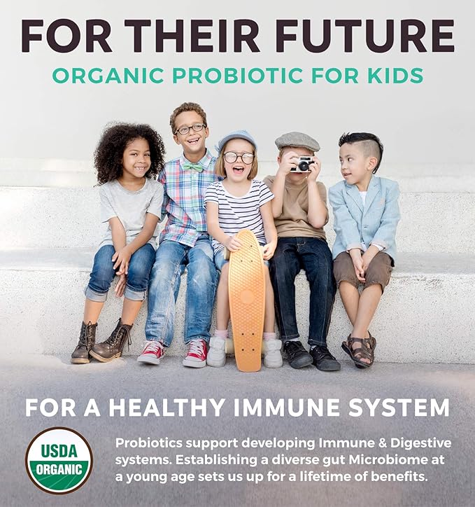 USDA Organic Probiotics for Kids (Non-GMO) Strawberry Flavor Kids Probiotic Gummies for Digestion & Immune Support - 2.5 Billion CFU of DE111 Spore Forming Strain for Maximum Survivability - 30 Gummys-SeraviaPure