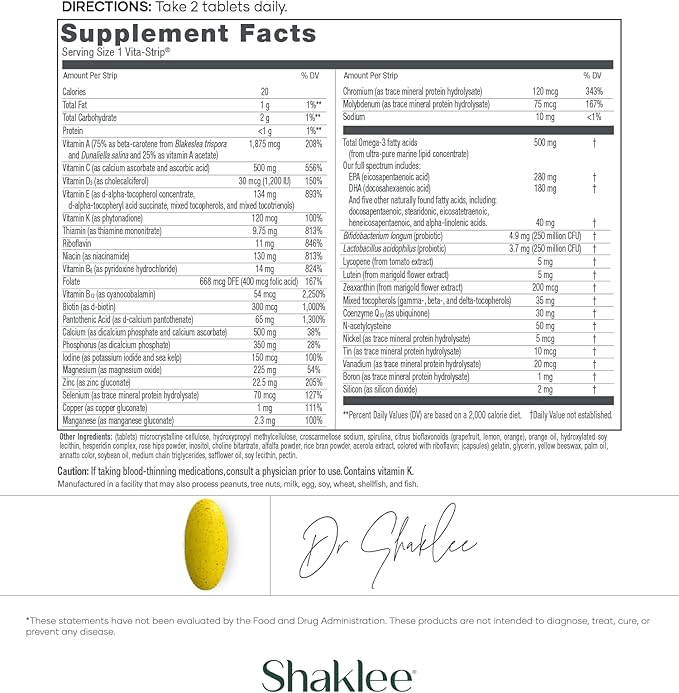 Shaklee Vita-Lea Gold® with Vitamin K for Adults Over 50 - High-Potency Formula for Heart, Immune, Bone, and Joint Health - Supports Physical Energy & Healthy Aging - Essential Vitamins - 120 Tablets-SeraviaPure
