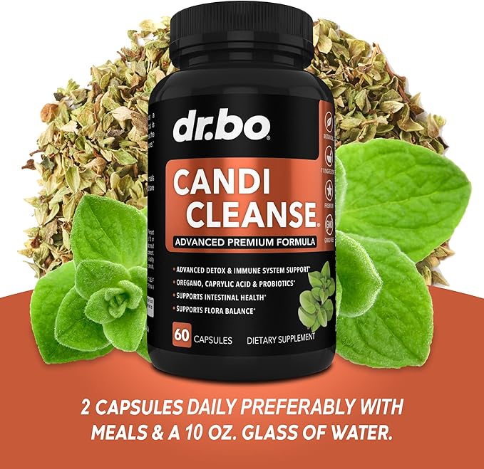 Candi Cleanse Support Supplement Pills - Anti Overgrowth Supplements for Women & Men - Extra Strength Balance Control Probiotic Complex Cleanser - Natural Oral Herbal Oregano & Caprylic Acid Capsules-SeraviaPure